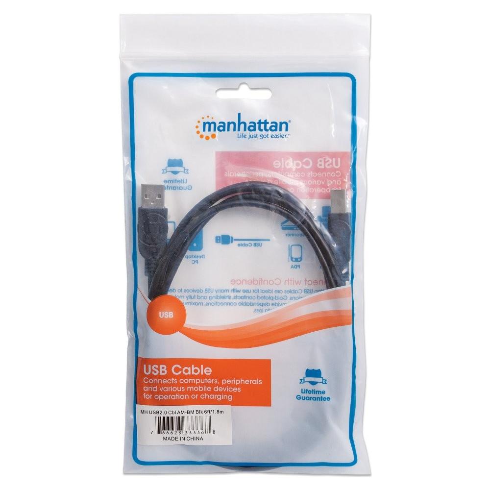 ICOC U-AB-30-U2-FBK - Cavo USB 2.0 A M / B M 3m con Ferrite Doppia Schermatura Nero - Foto 2