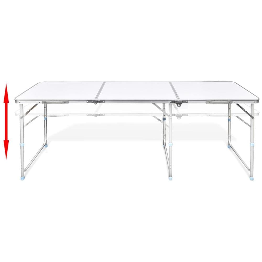 Set Tavolo Da Campeggio Pieghevole Con 6 Sedie Regolabili 180 X 60 Cm - Foto 19
