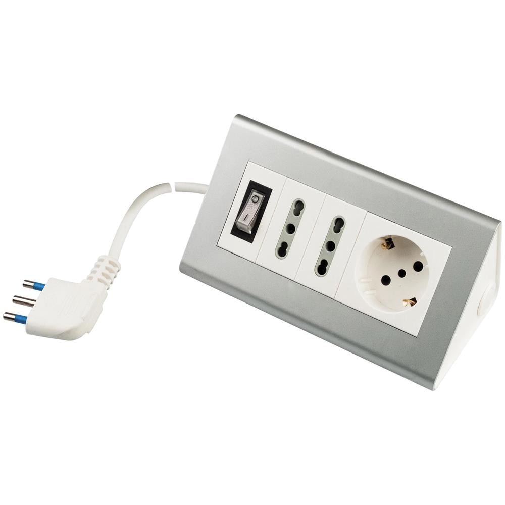 PP2590 prolunghe e multiple 2 m 3 presa (e) AC Interno Grigio, Bianco - Foto 1