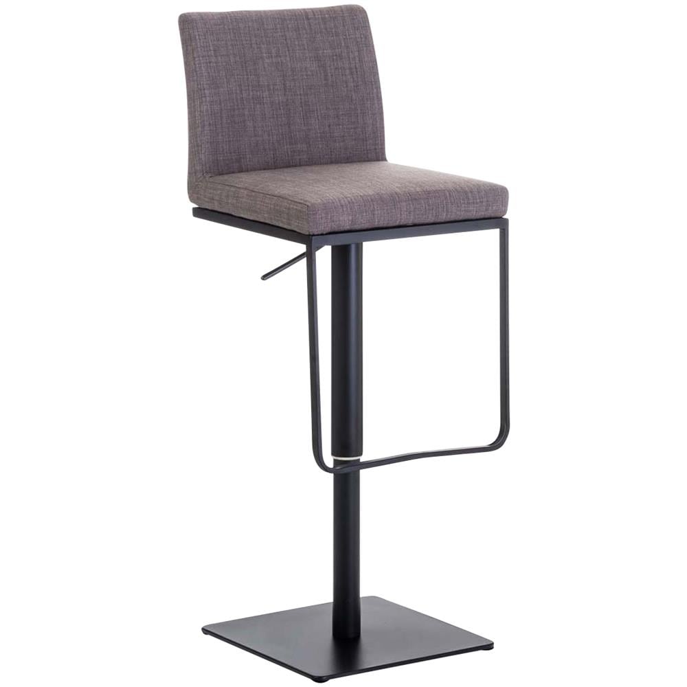 Sgabello Bar Panama in Tessuto I Sgabello Alto Girevole E Regolabile 58-82 CM Grigio Base Metallo Opaco Nero - Foto 1