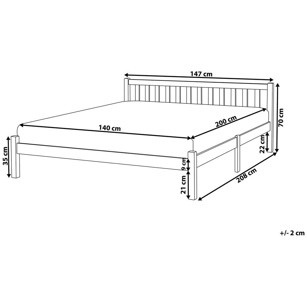 Letto A Doghe In Legno Colore Bianco 140 X 200 Cm Florac - Foto 2