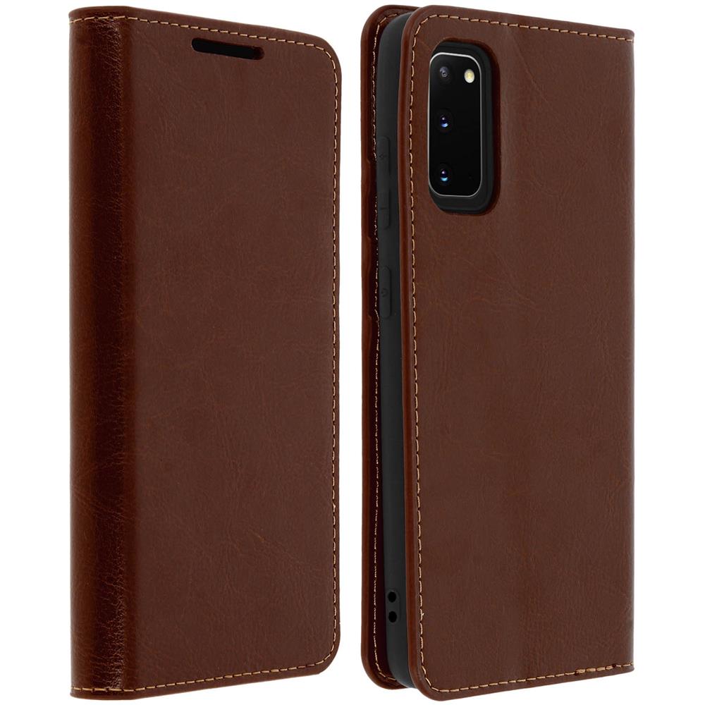 Custodia Samsung Galaxy S20pelle Portafoglio Funzione Stand - Marrone - Foto 1