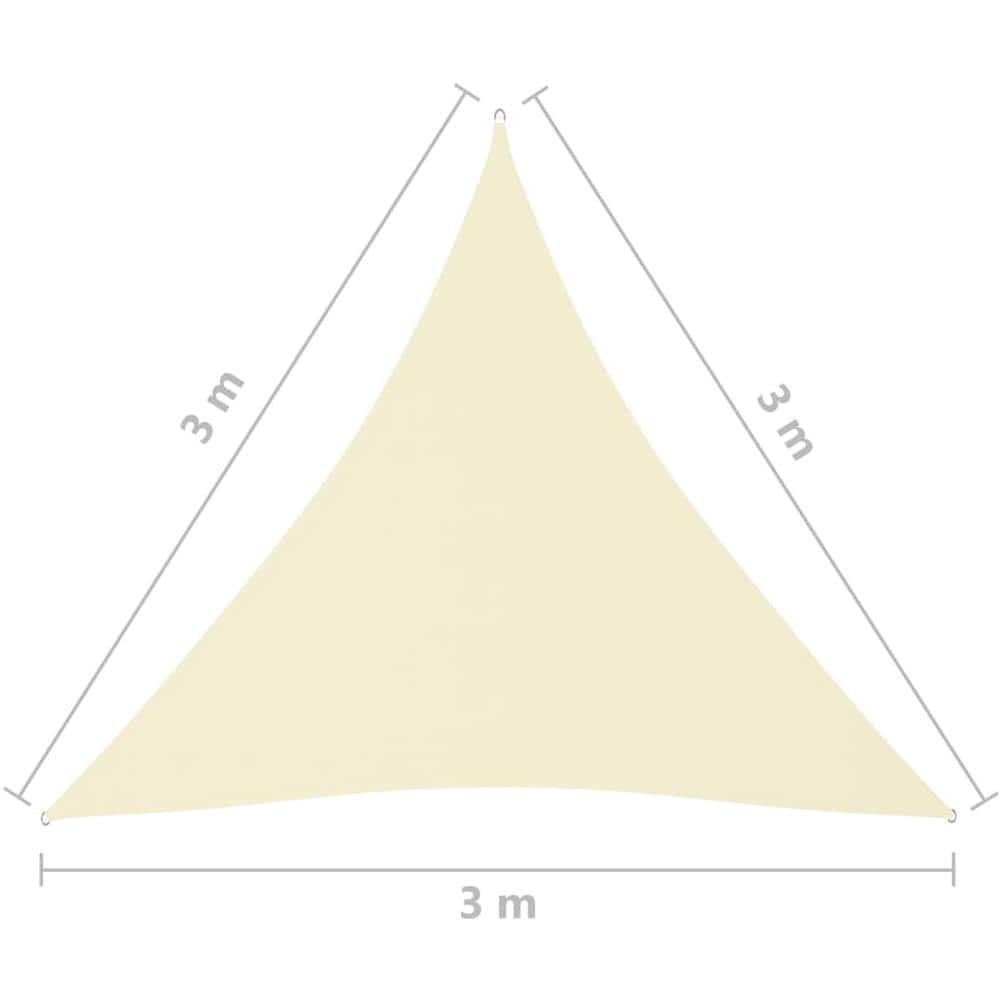 Parasole a Vela Oxford Triangolare 3x3x3 m Crema - Foto 6