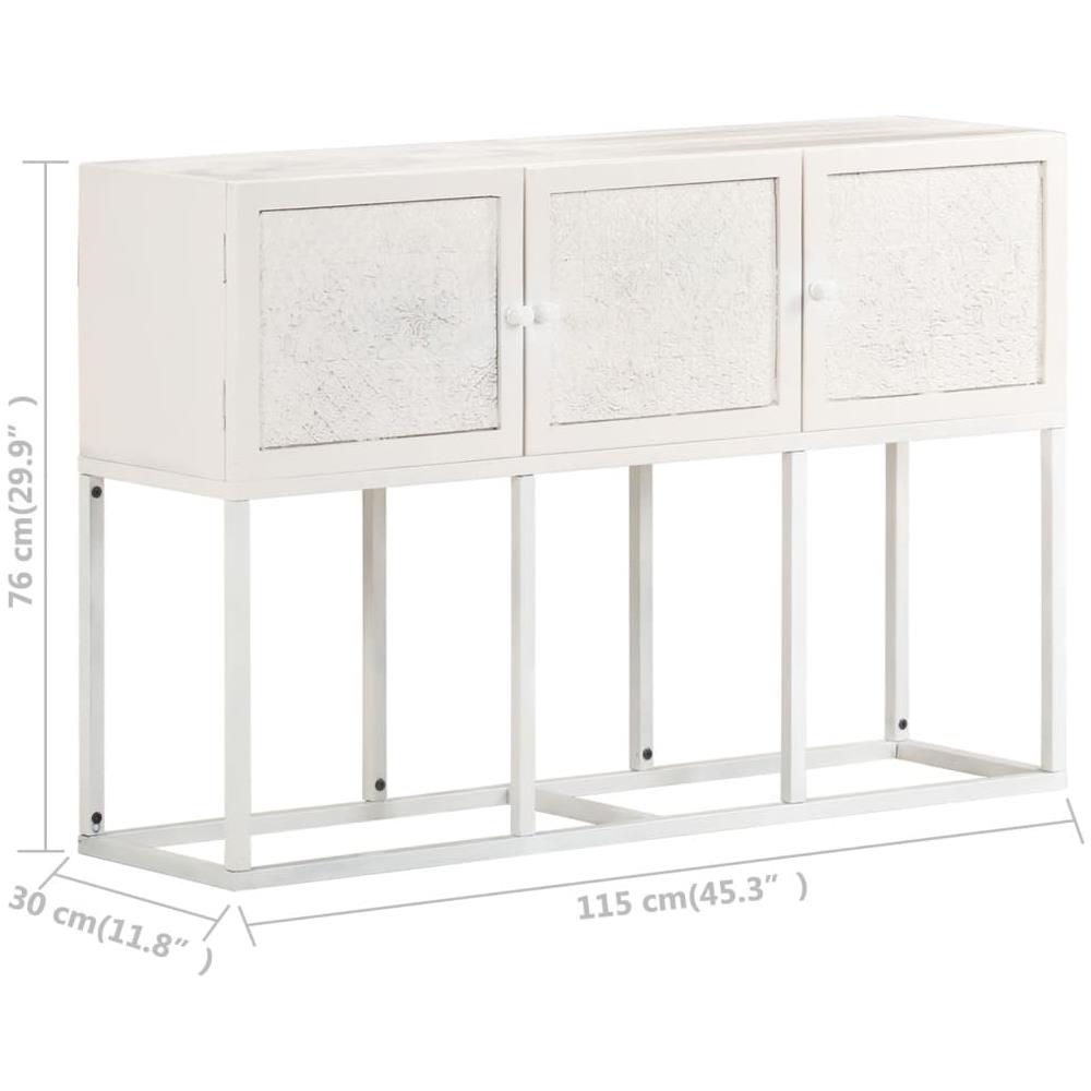 Credenza 115x30x76 Cm In Legno Massello Di Mango - Foto 10
