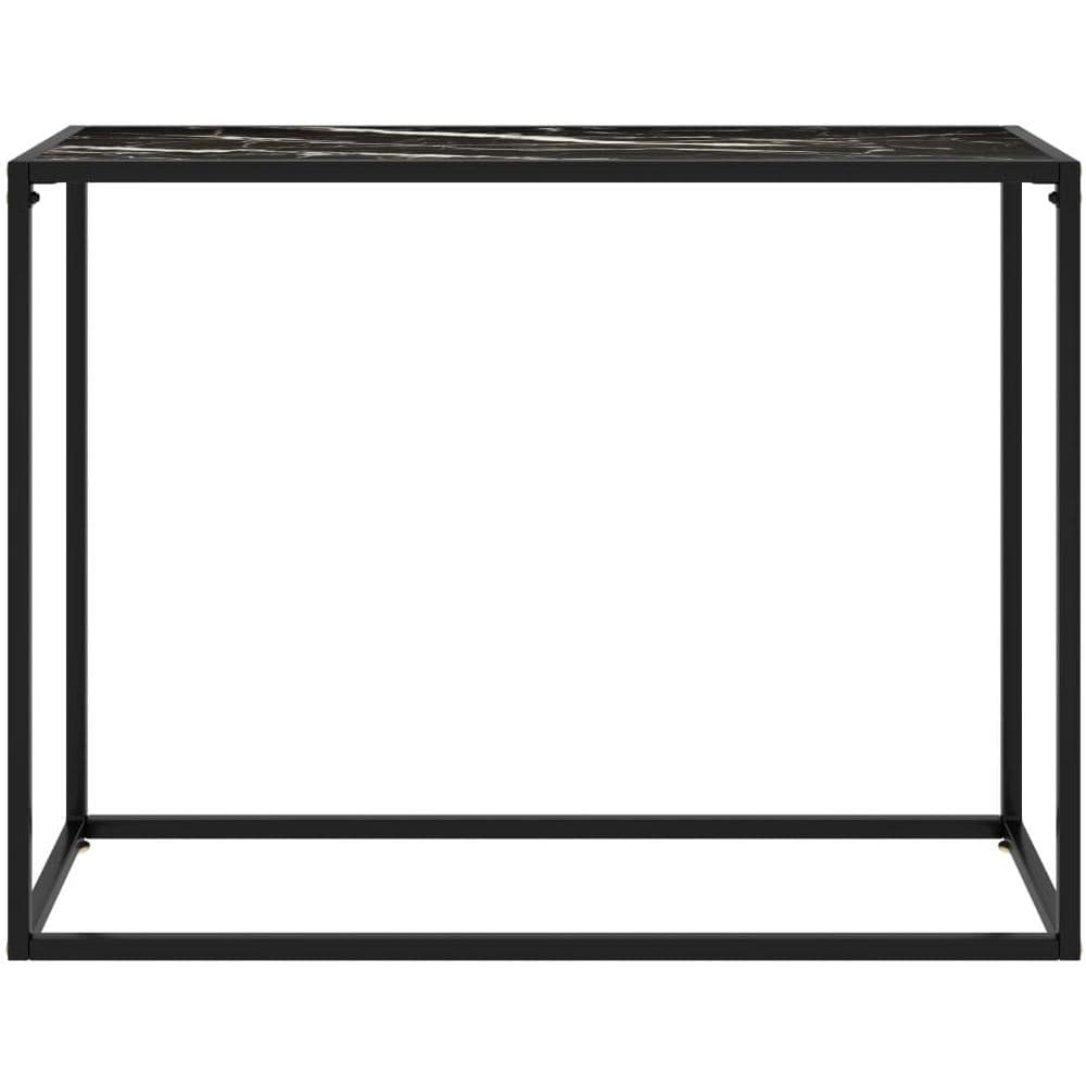Tavolo Consolle Nero 100x35x75 Cm In Vetro Temperato - Foto 2