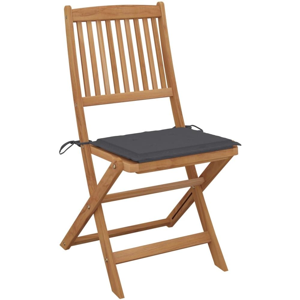 Sedie da Giardino Pieghevoli 6 pz con Cuscini Massello Acacia - Foto 2