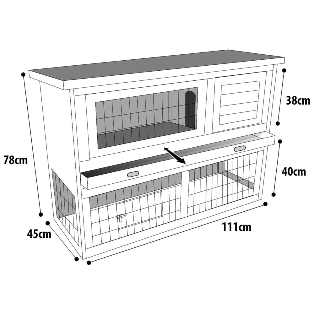Conigliera Loft 111x45x78 Cm Marrone - Foto 2