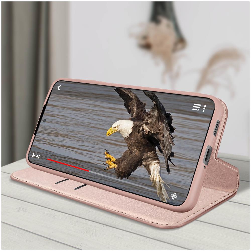 Custodia Samsung Galaxy S22 Plus Portafoglio Supporto Video Rose Gold - Foto 5