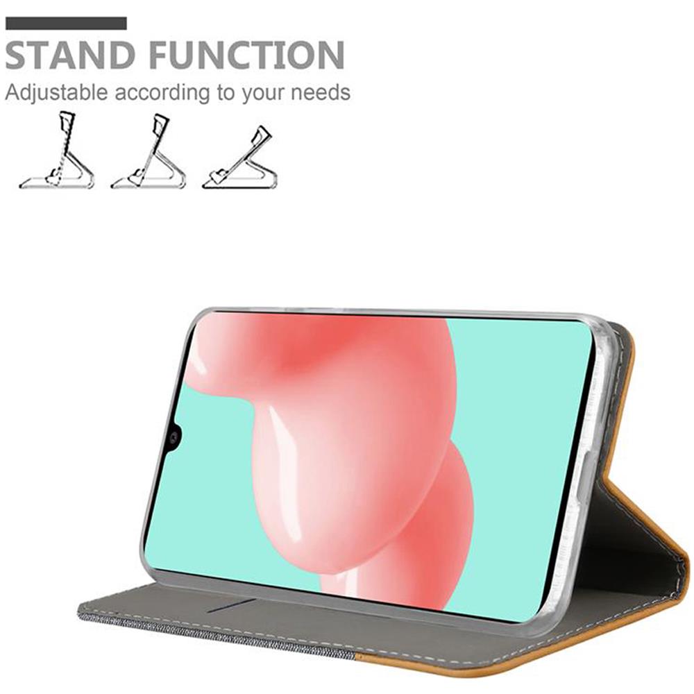 Custodia Compatibile Con Samsung Galaxy A41 In Grigio Chiaro Marrone - Coperchio Protettiva Con Chiusura Magnetica, Funzione Stand E Tasca Per Le Carte - Foto 2