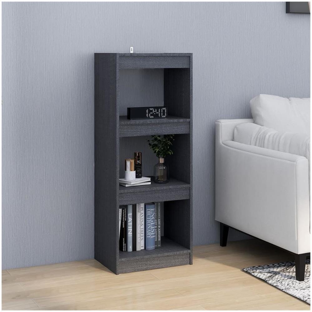 Libreria / divisorio Grigio 40x30x103,5 Cm Legno Massello Di Pino - Foto 3