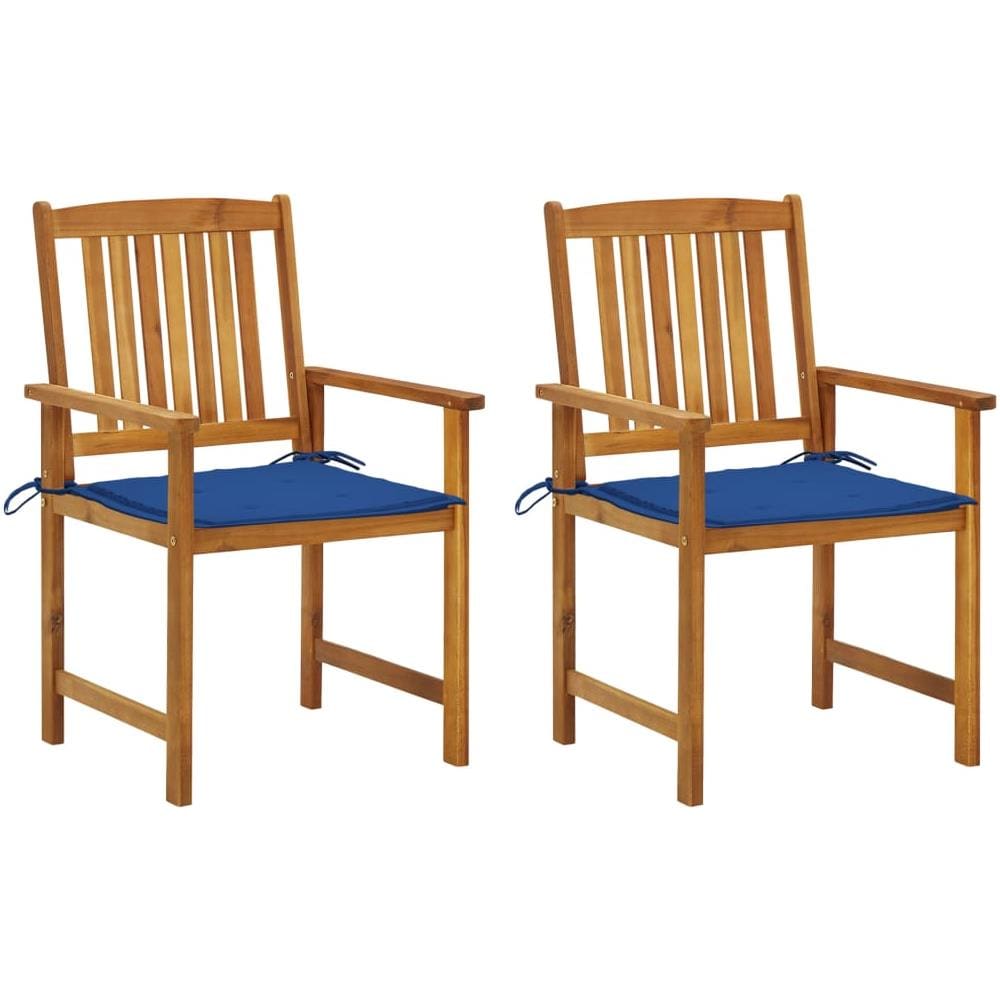 Sedie da Giardino con Cuscini 2 pz in Massello di Acacia - Foto 1