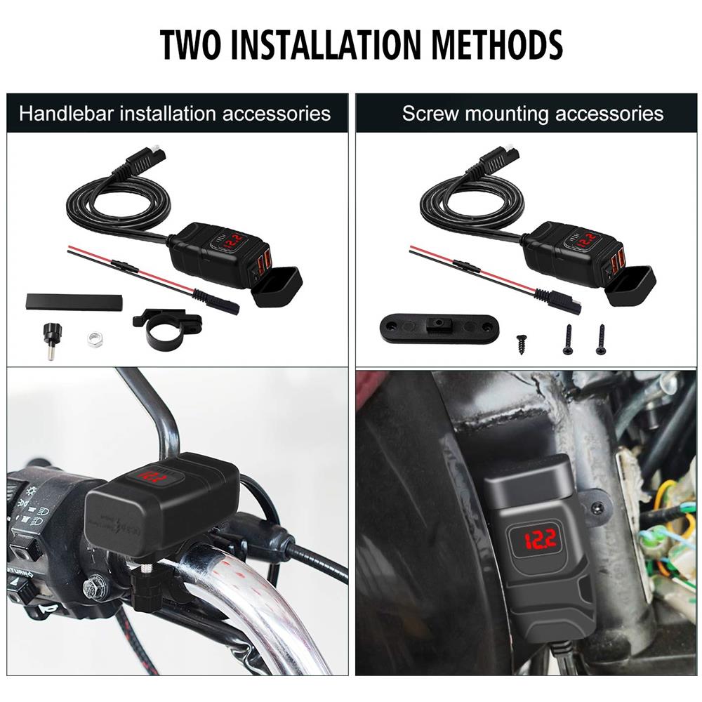 Caricabatterie Rapido Usb-c/usb Per Auto E Moto Black - Foto 2