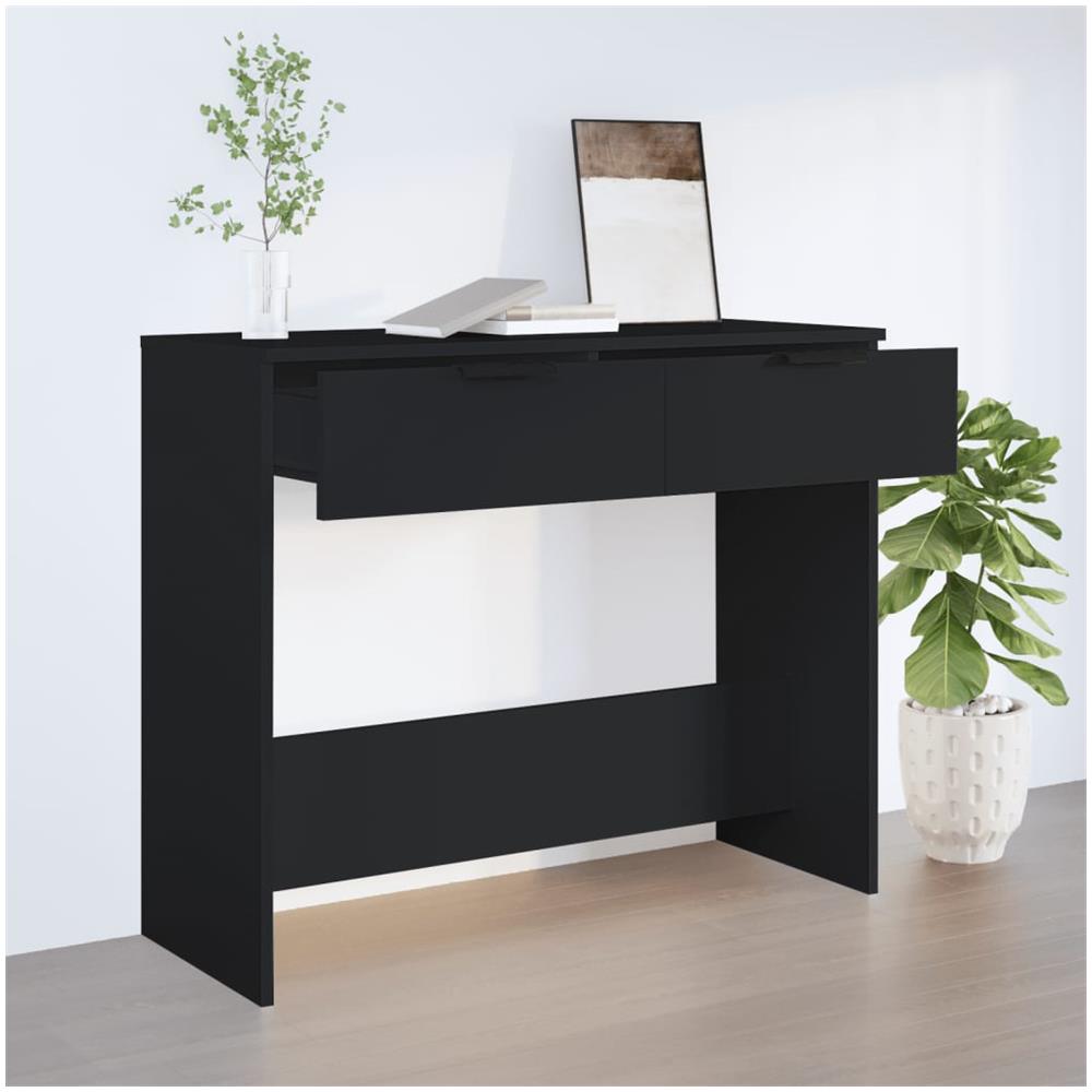 Tavolino Consolle Nero 90x36x75 Cm In Legno Multistrato - Foto 3
