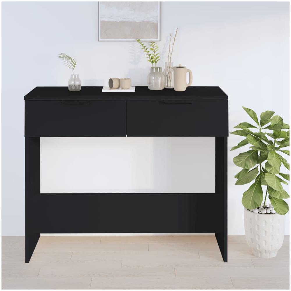 Tavolino Consolle Nero 90x36x75 Cm In Legno Multistrato - Foto 1