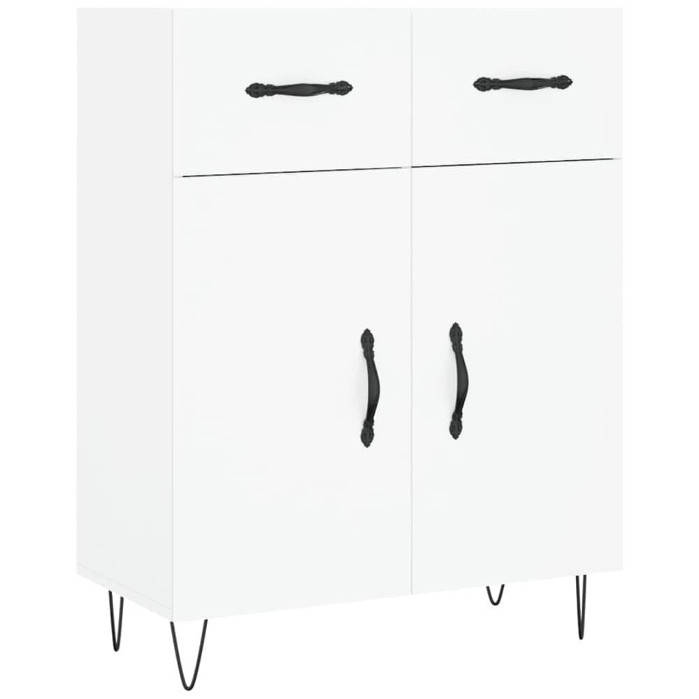 Credenza Bianca 69,5x34x90 Cm In Legno Multistrato - Foto 2