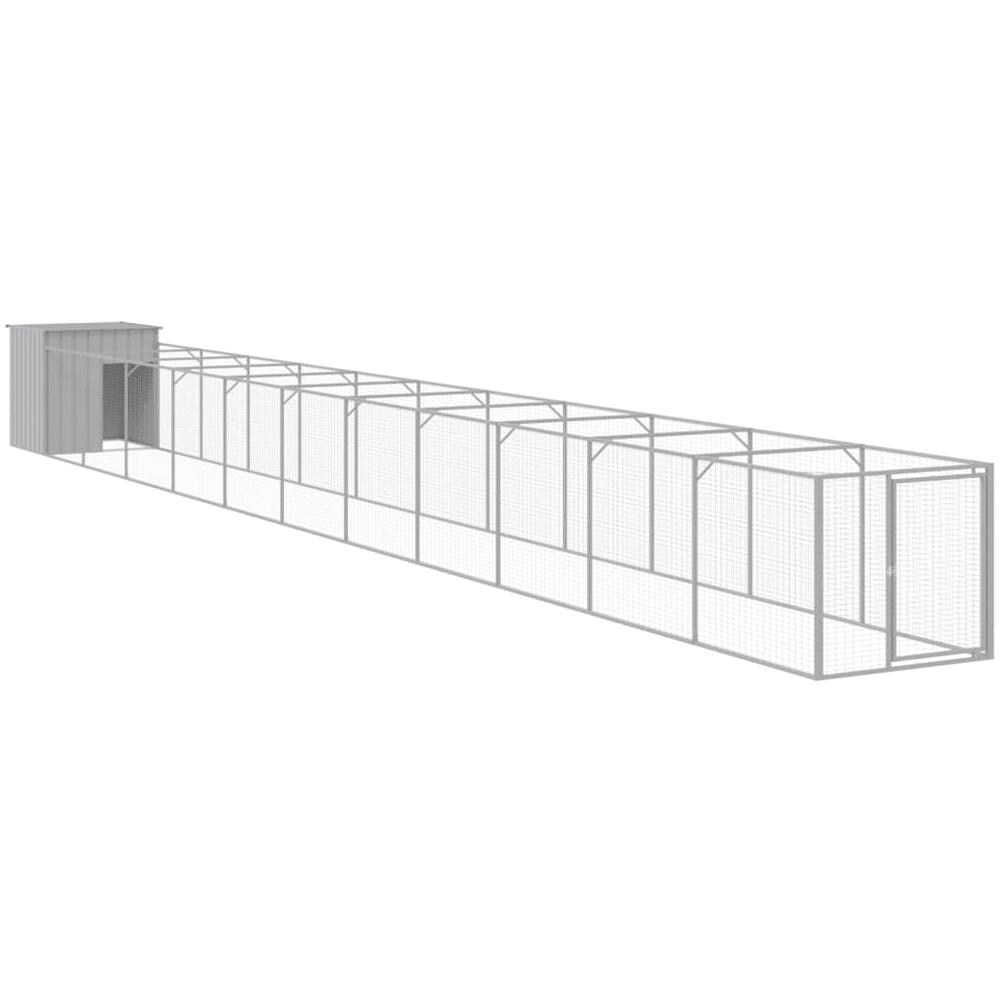 Casetta Cani Corsa Grigio Chiaro 110x1221x110cm Acciaio Zincato - Foto 2