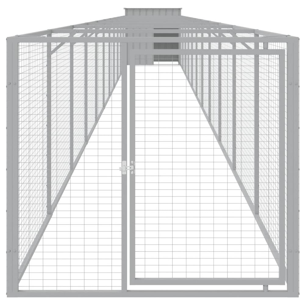 Casetta Cani Corsa Grigio Chiaro 110x1221x110cm Acciaio Zincato - Foto 3