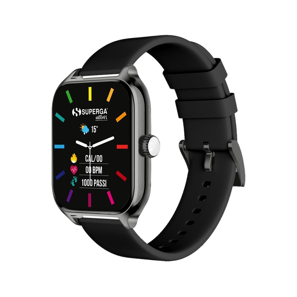 Smartwatch SWT-STC004 Bluetooth Cassa Silver 42 mm in Alluminio con Doppio Cinturino Nero e Blu - Foto 1