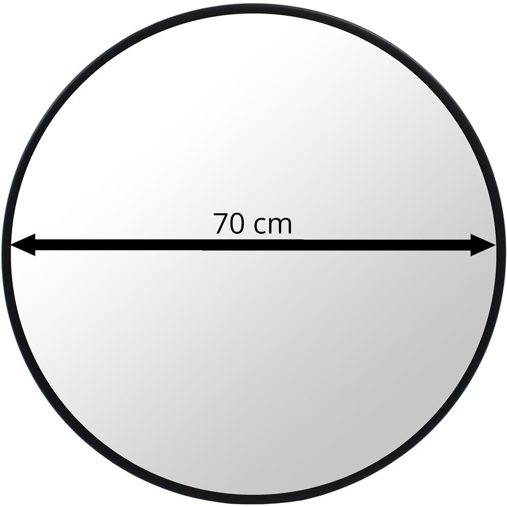 SPECCHIO 70CM Cornice rotonda in metallo nero Stile scandinavo - Foto 2