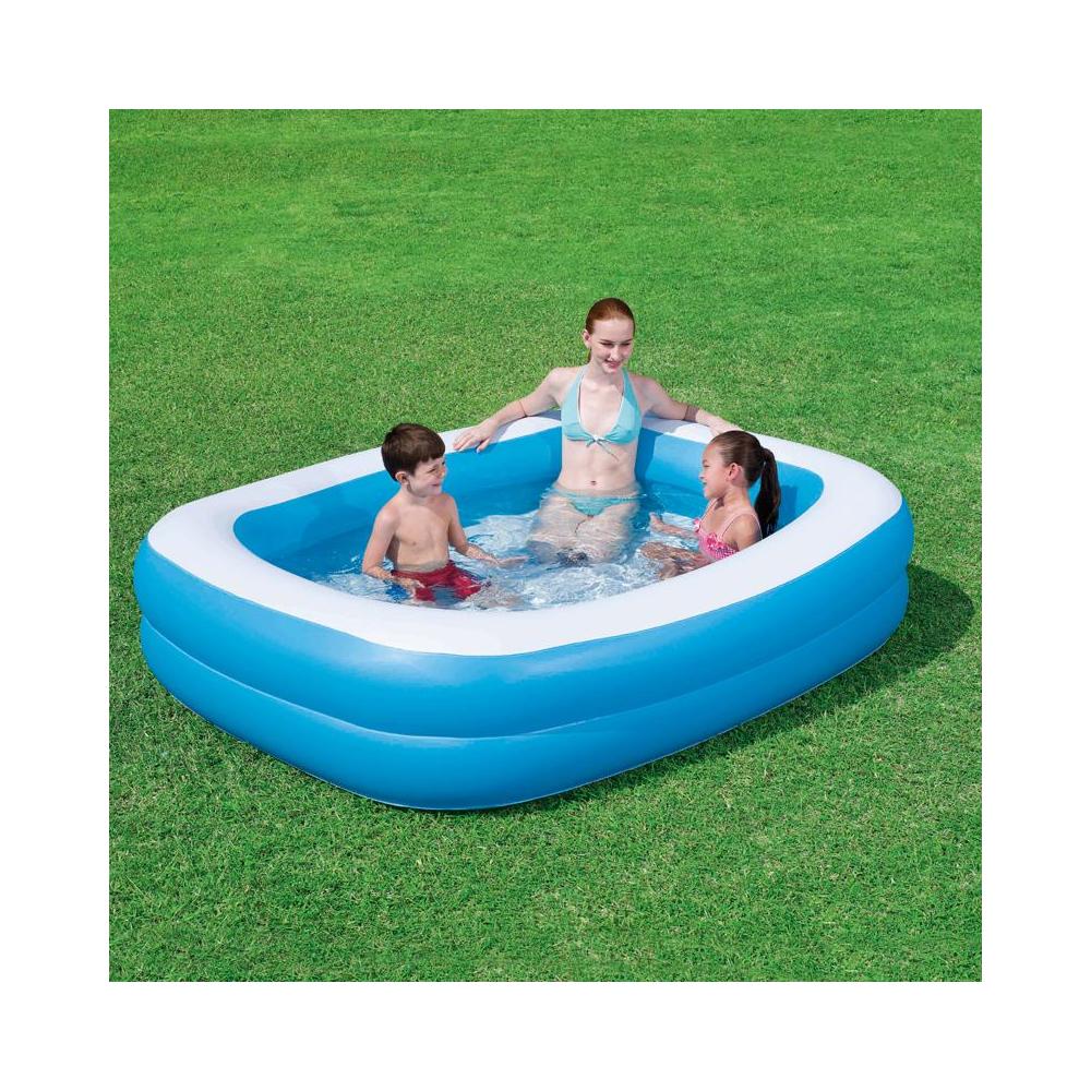 Piscina Gonfiabile Rettangolare Colore Blu e Bianco - Foto 1