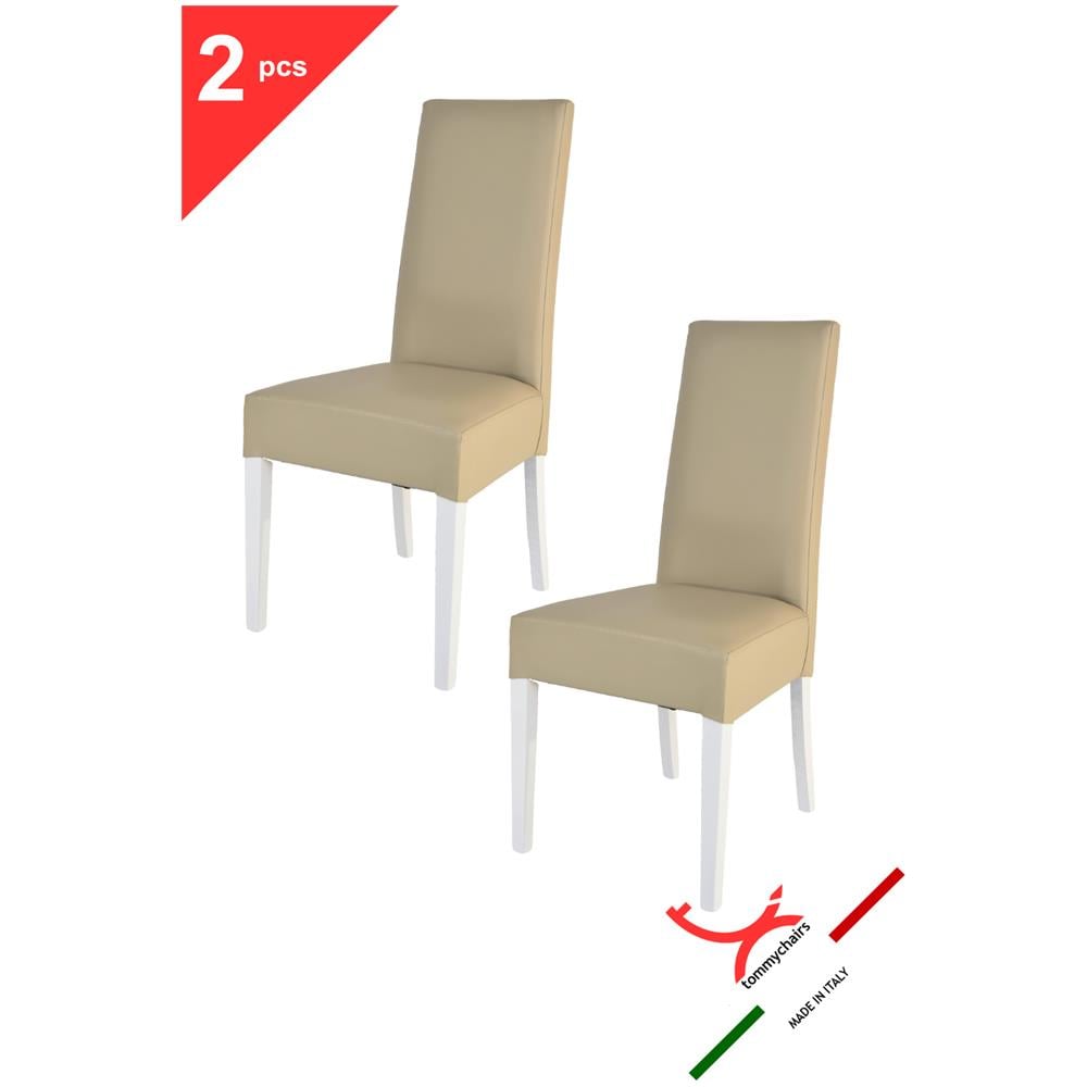 Tommychairs Set 2 Sedie Luisa By Tommychairs Per Cucina, Sala Da Pranzo Eleganti E Moderne, Con Struttura In Legno Di Faggio Verniciata Bianco, Seduta Tommychairs Set 2 Sedie Luisa By Tommychairs Per Cucina, Sala Da Pranzo Eleganti E Moderne, Con Struttura In Legno Di Faggio Verniciata Bianco, Seduta