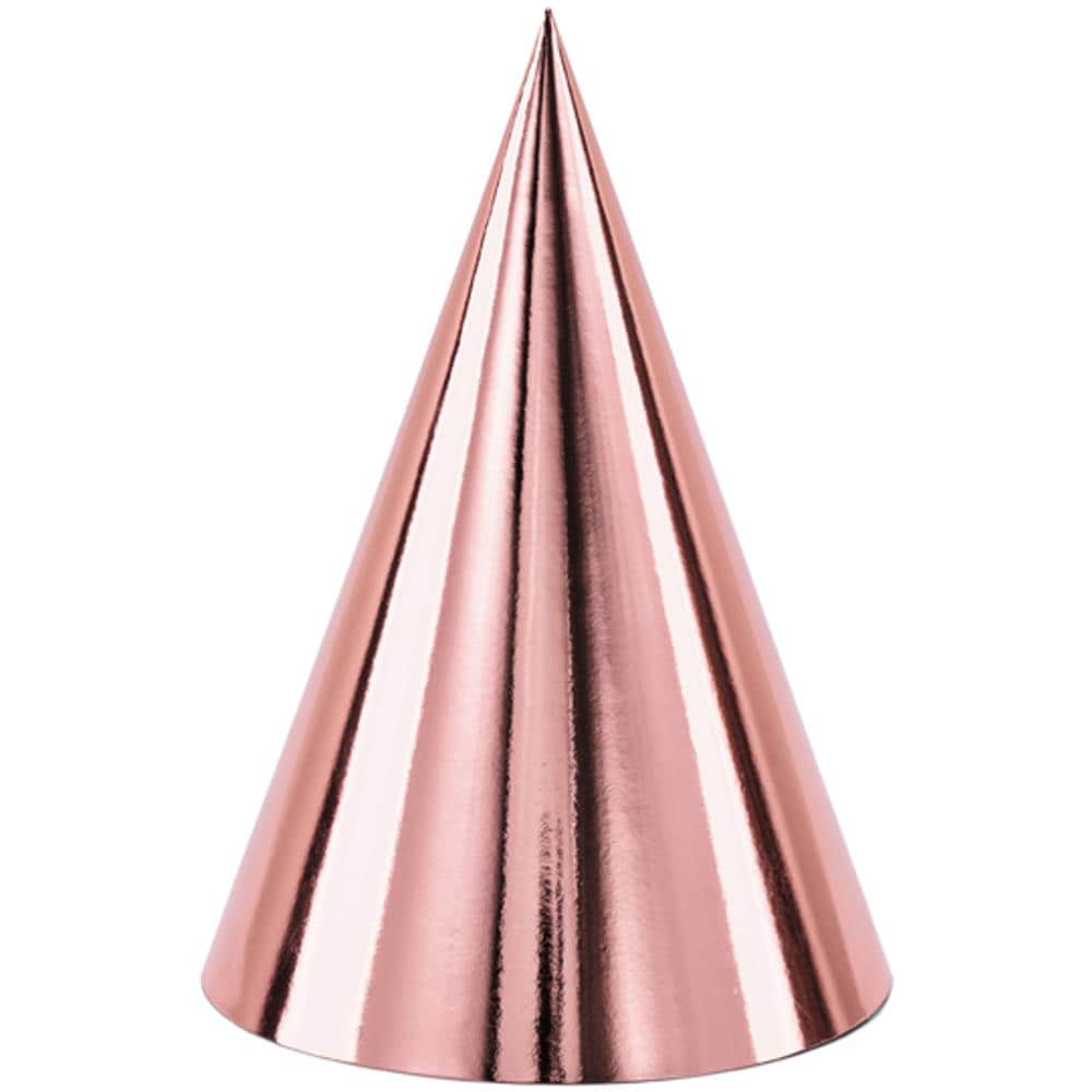 Partydeco - 6 Cappelli Da Festa In Cartone Oro Rosa 16cm - Foto 1