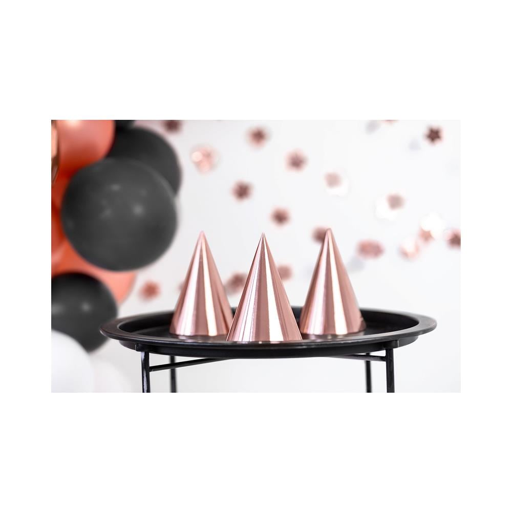 Partydeco - 6 Cappelli Da Festa In Cartone Oro Rosa 16cm - Foto 2