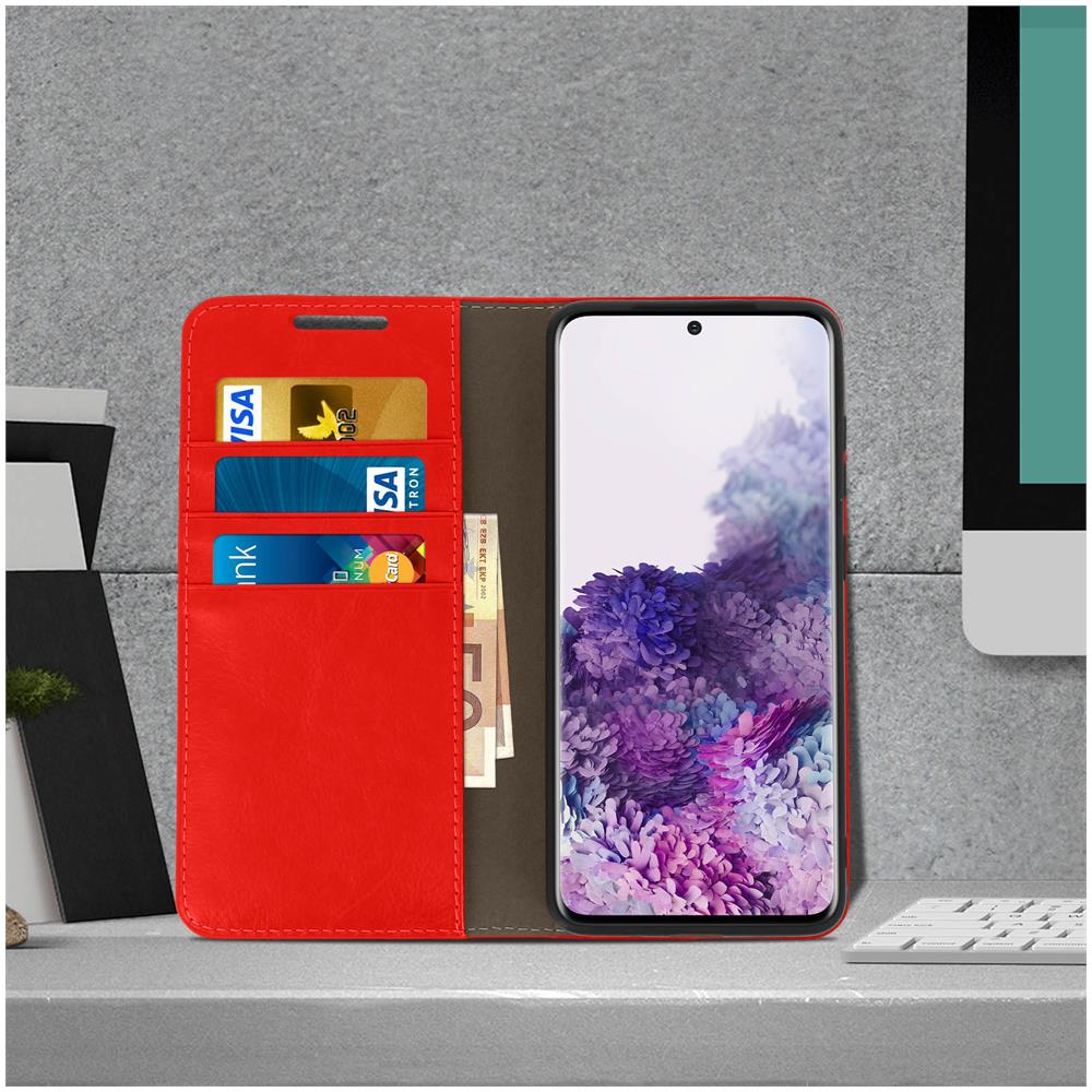 Custodia Samsung Galaxy S20pelle Portafoglio Funzione Stand - Rosso - Foto 2
