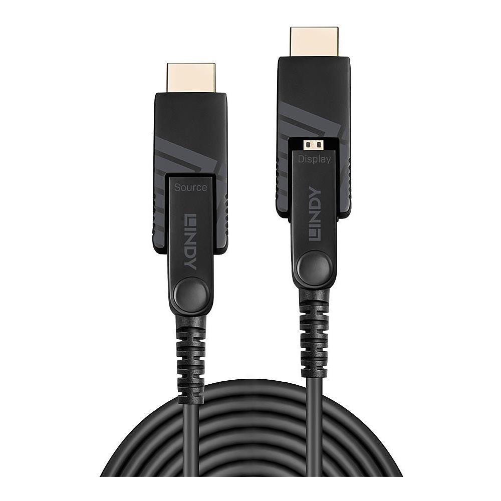 Cavo Micro-hdmi 2.0 18g Ibrido In Fibra Ottica Con Connettori Hdmi & Dvi Removibili, 20m - Foto 1