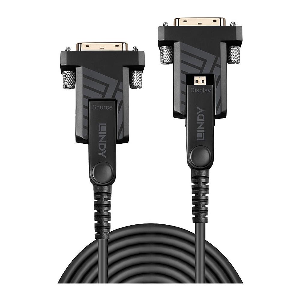 Cavo Micro-hdmi 2.0 18g Ibrido In Fibra Ottica Con Connettori Hdmi & Dvi Removibili, 20m - Foto 2