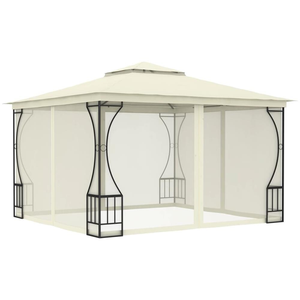Gazebo Con Tende 300x300x265 Cm Crema - Foto 1