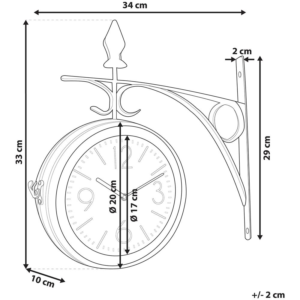 Orologio Da Parete In Ferro Ø 22 Cm Argento E Bianco Romont - Foto 2