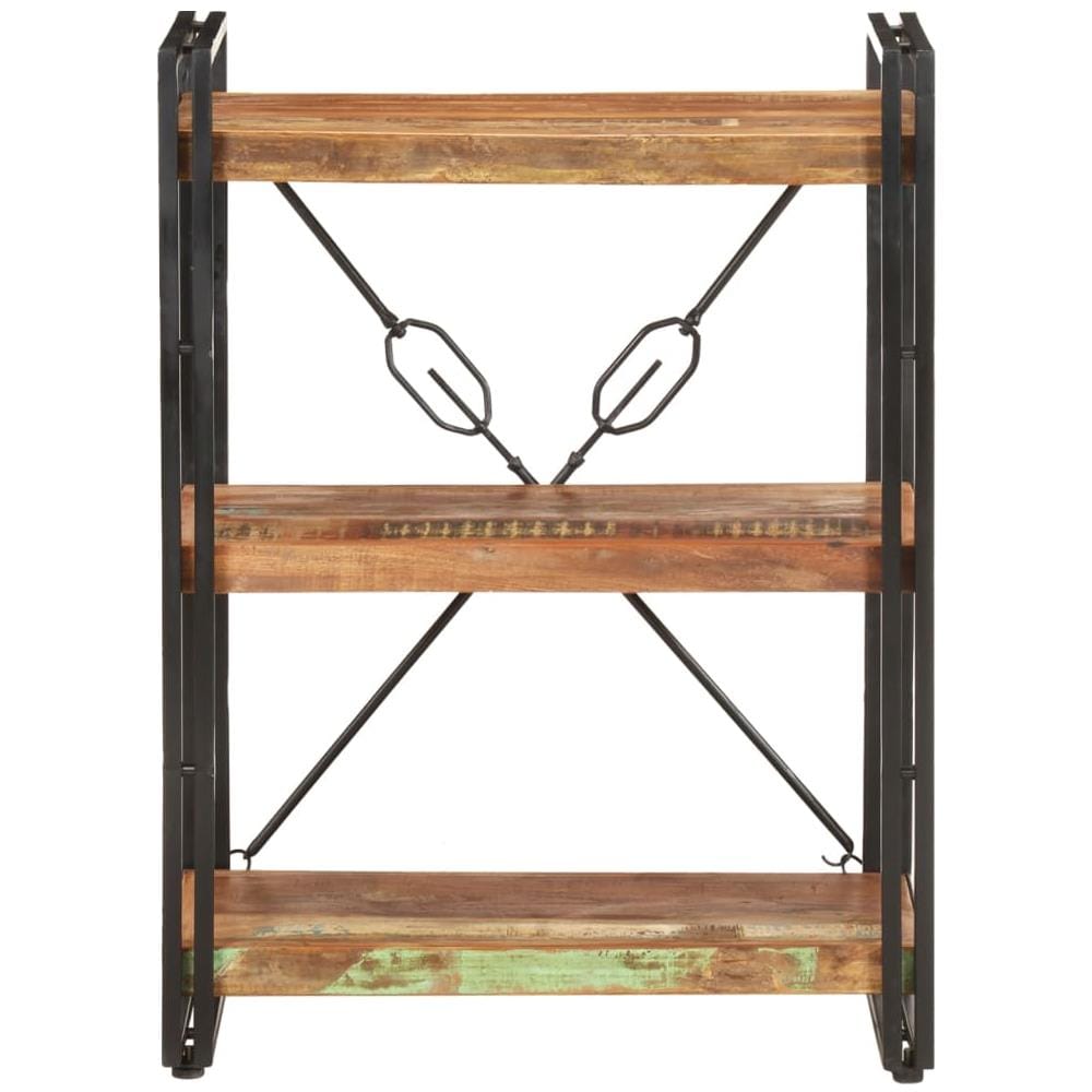 Libreria A 3 Ripiani 60x30x80 Cm In Massello Di Recupero - Foto 2