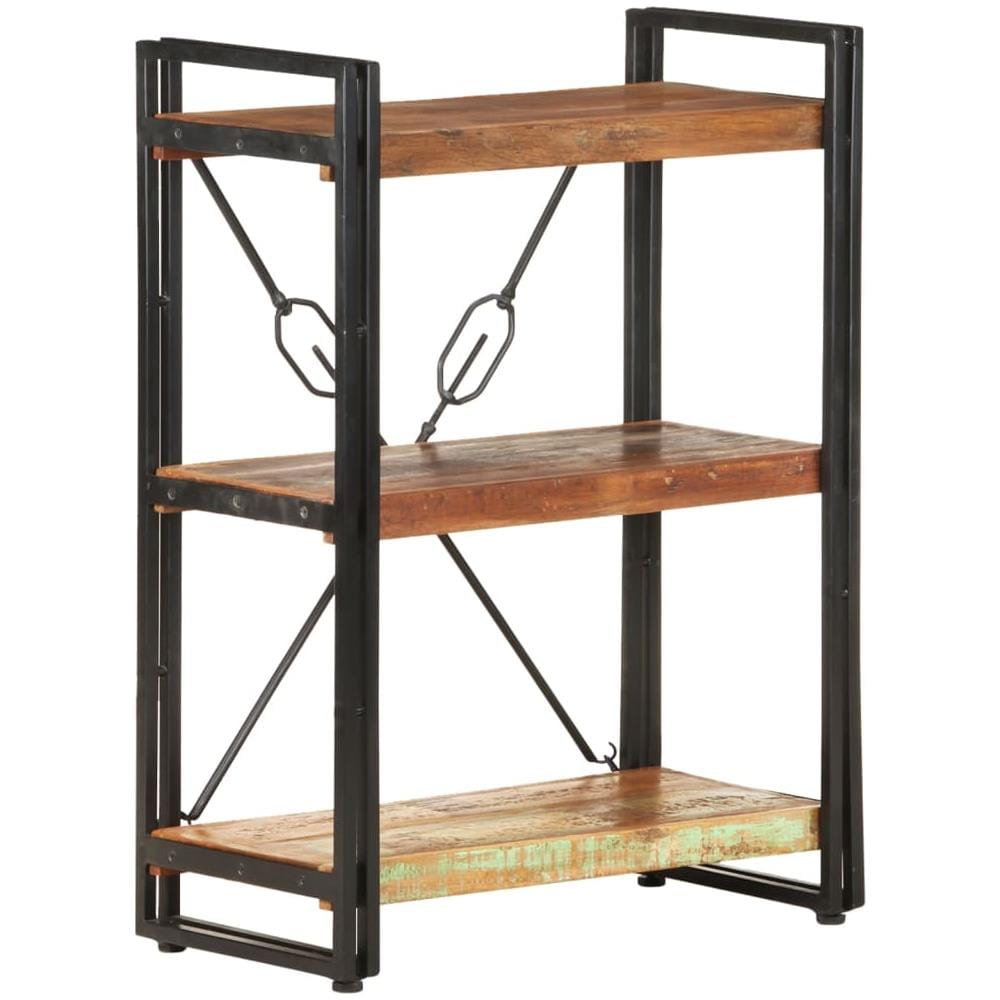 Libreria A 3 Ripiani 60x30x80 Cm In Massello Di Recupero - Foto 8