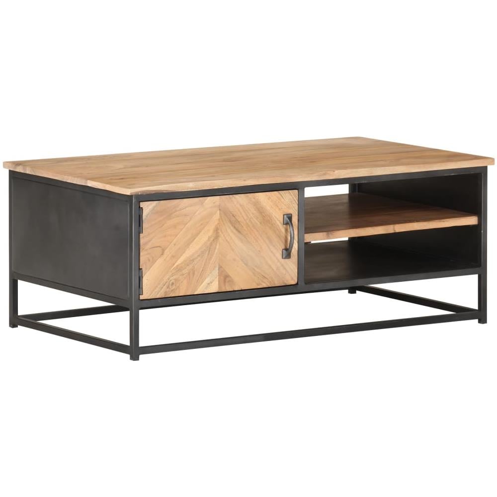 Tavolino Da Salotto 90x50x35 Cm In Legno Massello Di Acacia - Foto 1