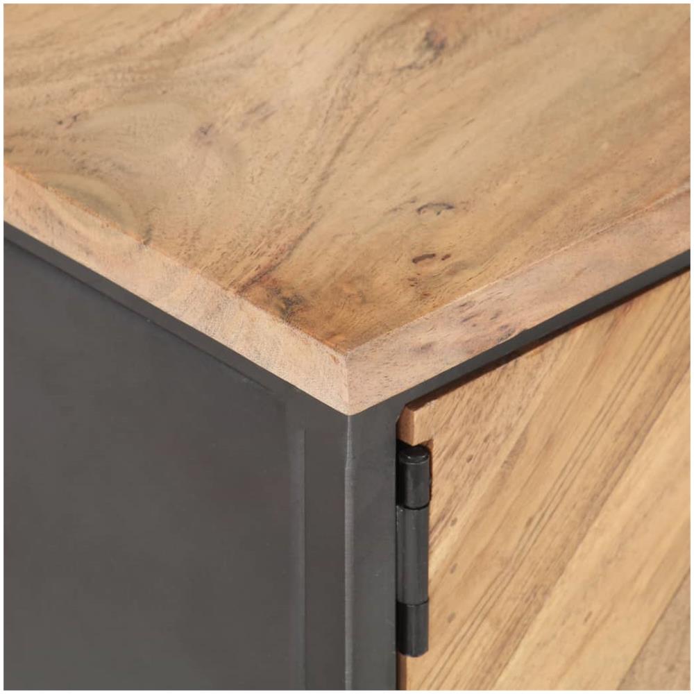 Tavolino Da Salotto 90x50x35 Cm In Legno Massello Di Acacia - Foto 2