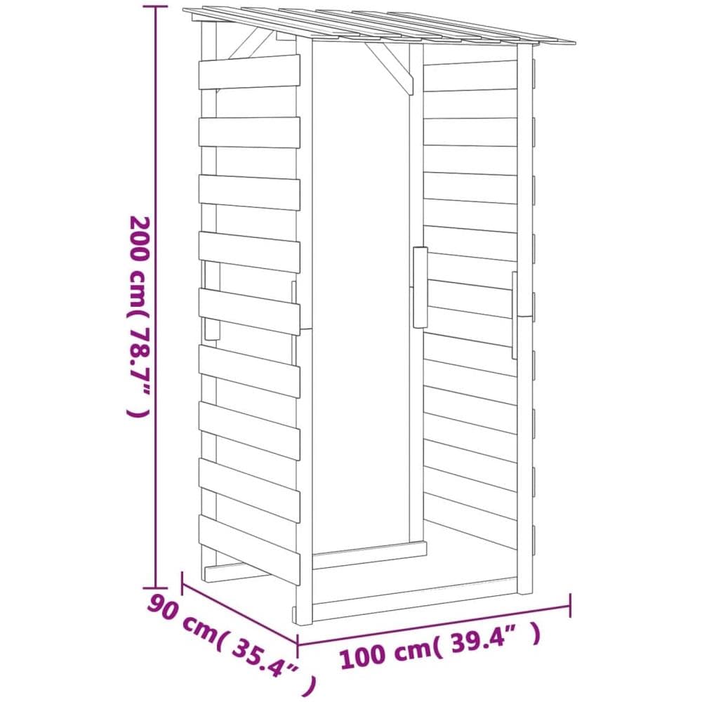 Pergole Con Tetto 3 Pz 100x90x200 Cm Legno Di Pino Impregnato - Foto 6