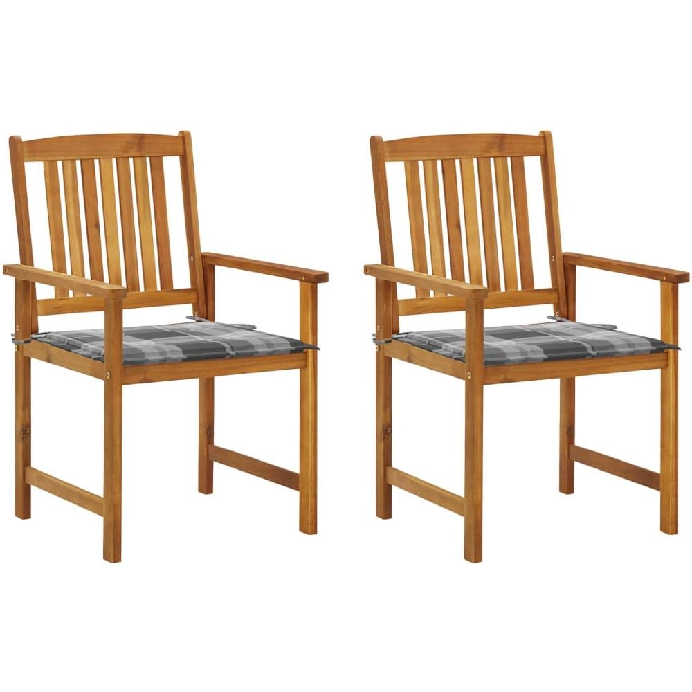 Sedie da Giardino con Cuscini 2 pz in Massello di Acacia - Foto 1