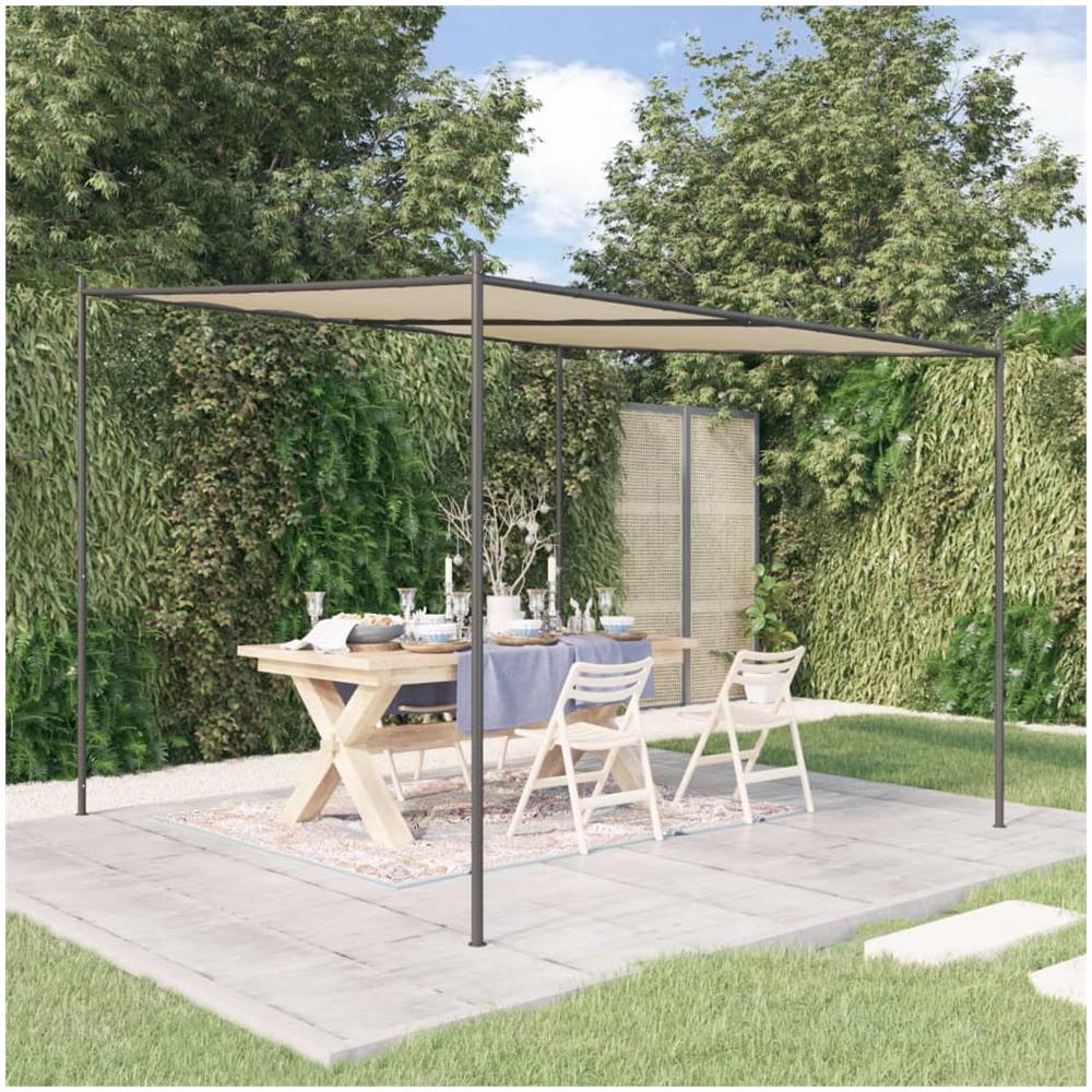 Gazebo Beige 3x3 M 180 G /m Tessuto E Acciaio - Foto 1