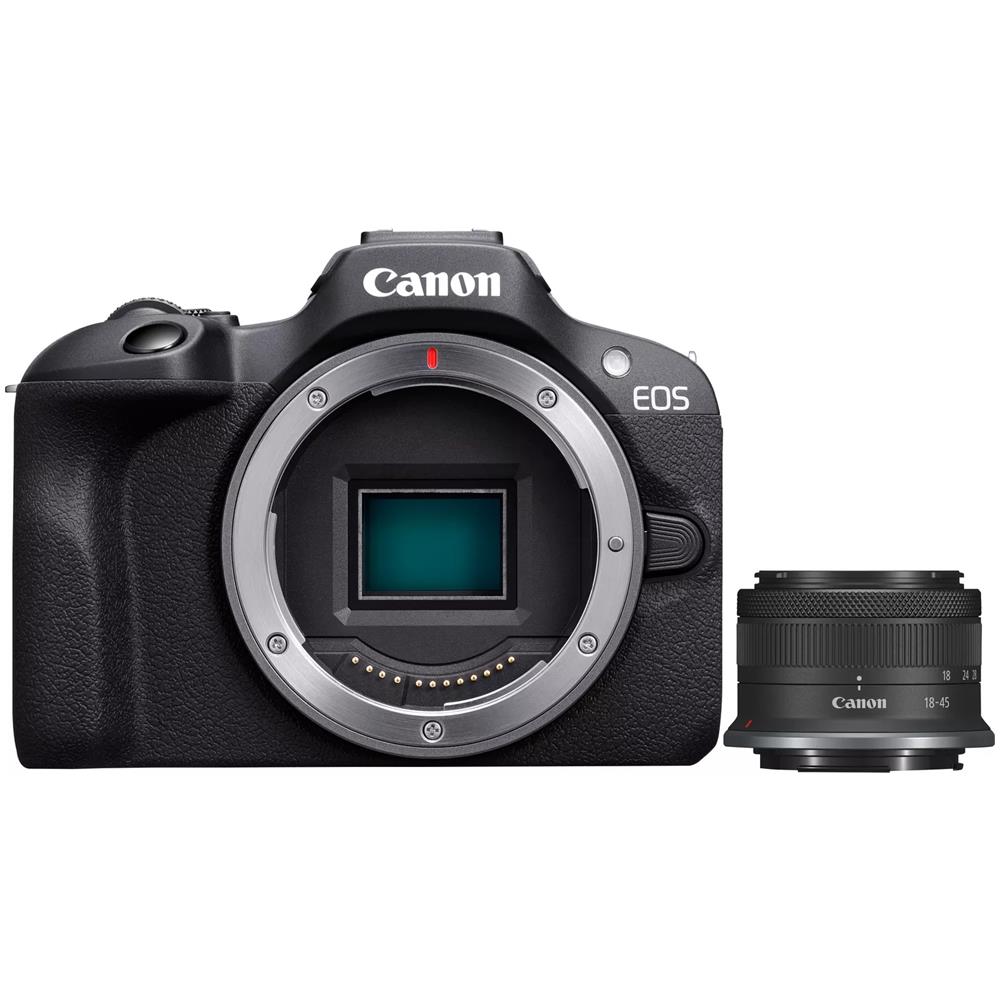Fotocamera EOSR100+RFS18 con Display LCD 24,1 MP 4K Ultra HD CMOS Lunghezza Focale 18 - 45 mm Wi Fi/ Bluetooth  - Foto 1