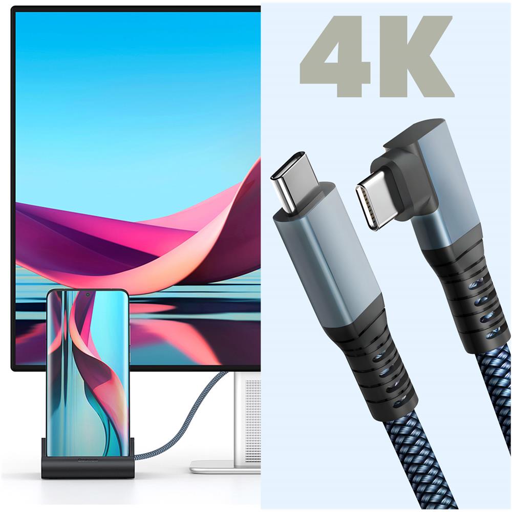 Cavo Usb-c 3 In 1 Carica 100w Risoluzione 4k Trasferimento 20gbps Angolo 2 Metri - Foto 5