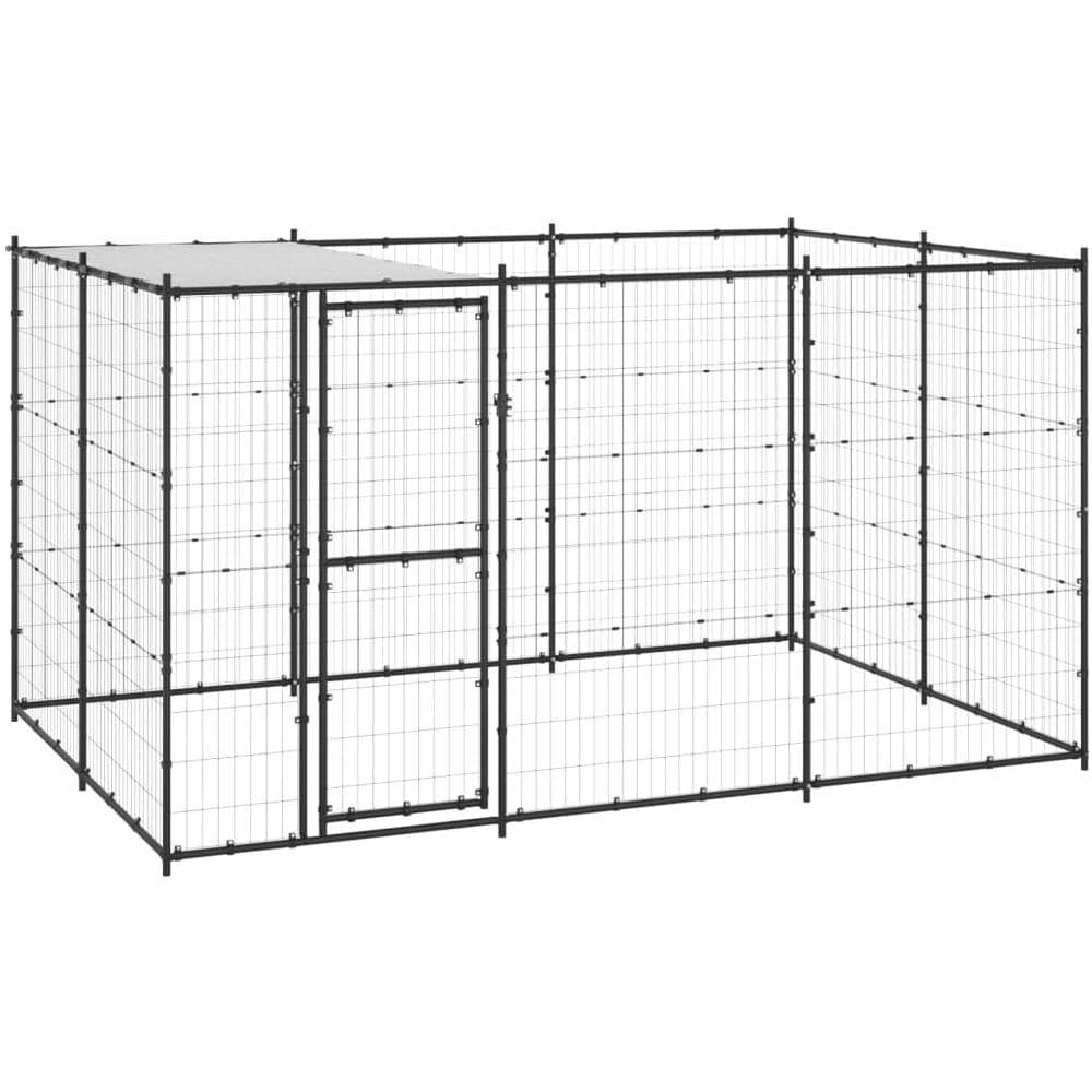 Gabbia Per Cani Da Esterno In Acciaio Con Tetto 7,26 M - Foto 1