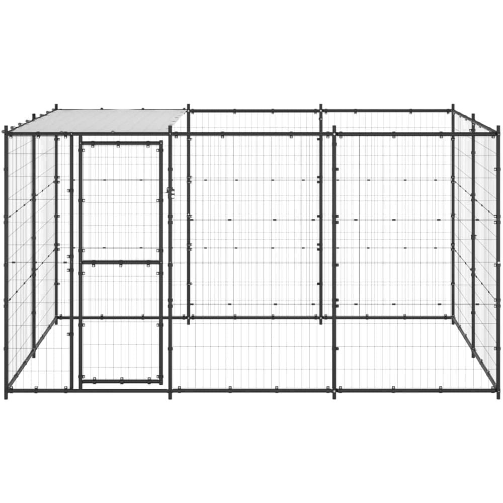 Gabbia Per Cani Da Esterno In Acciaio Con Tetto 7,26 M - Foto 2