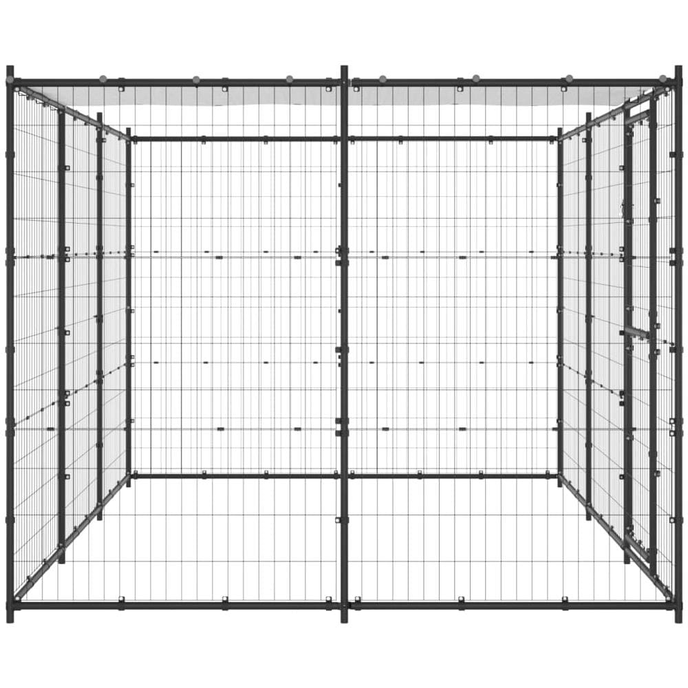 Gabbia Per Cani Da Esterno In Acciaio Con Tetto 7,26 M - Foto 3