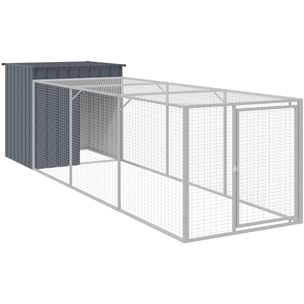 Pollaio Con Area Corsa Antracite 110x405x110 Cm Acciaio Zincato - Foto 1