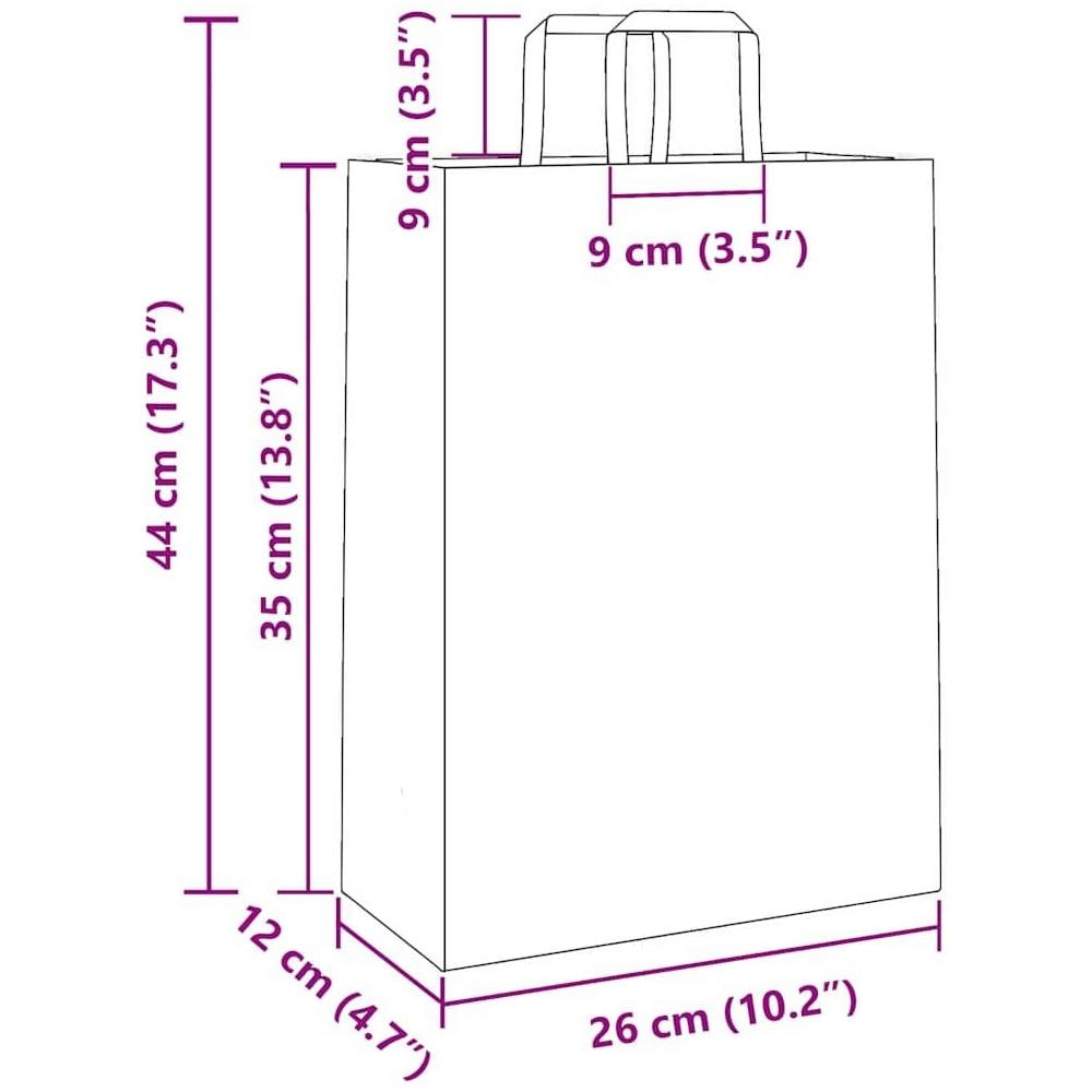 Sacchetti di Carta Kraft 250 pz con Manici Marrone 26x12x35 cm - Foto 10