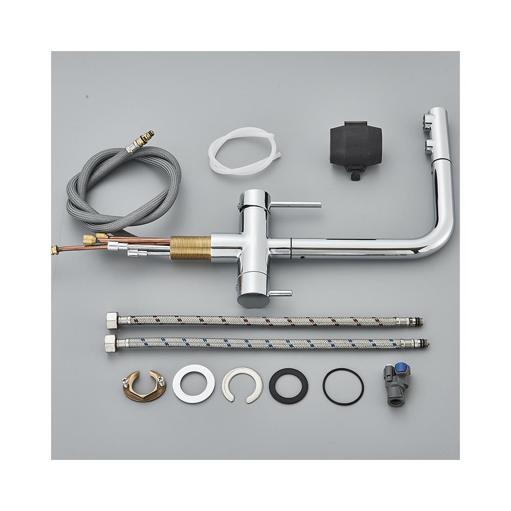 Rubinetto per lavello da cucina, Blackswan, tipo M346, modello cromato con uscita acqua purificata e doccia mobile, misura 31,5 cm - Foto 4