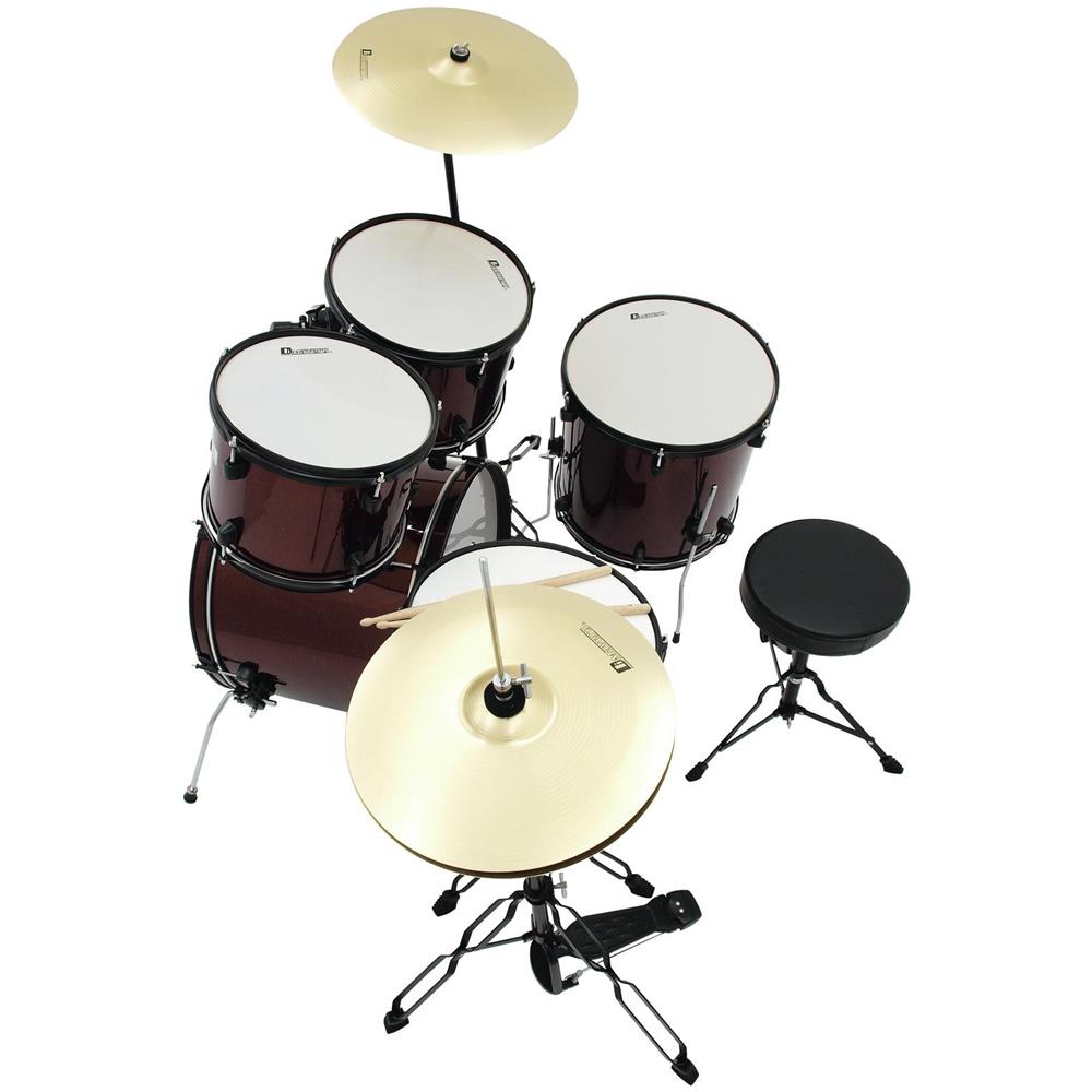 Batteria Acustica, 5 Pezzi, Vino Rosso, Completa, Ds-200 - Foto 2