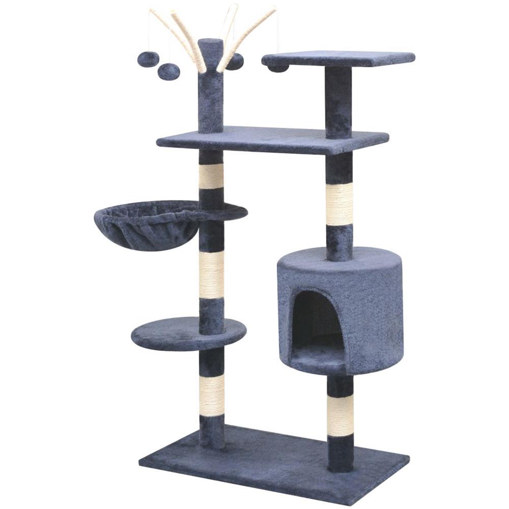 Albero Per Gatti Con Tiragraffi Sisal 125 Cm Blu Scuro - Foto 2