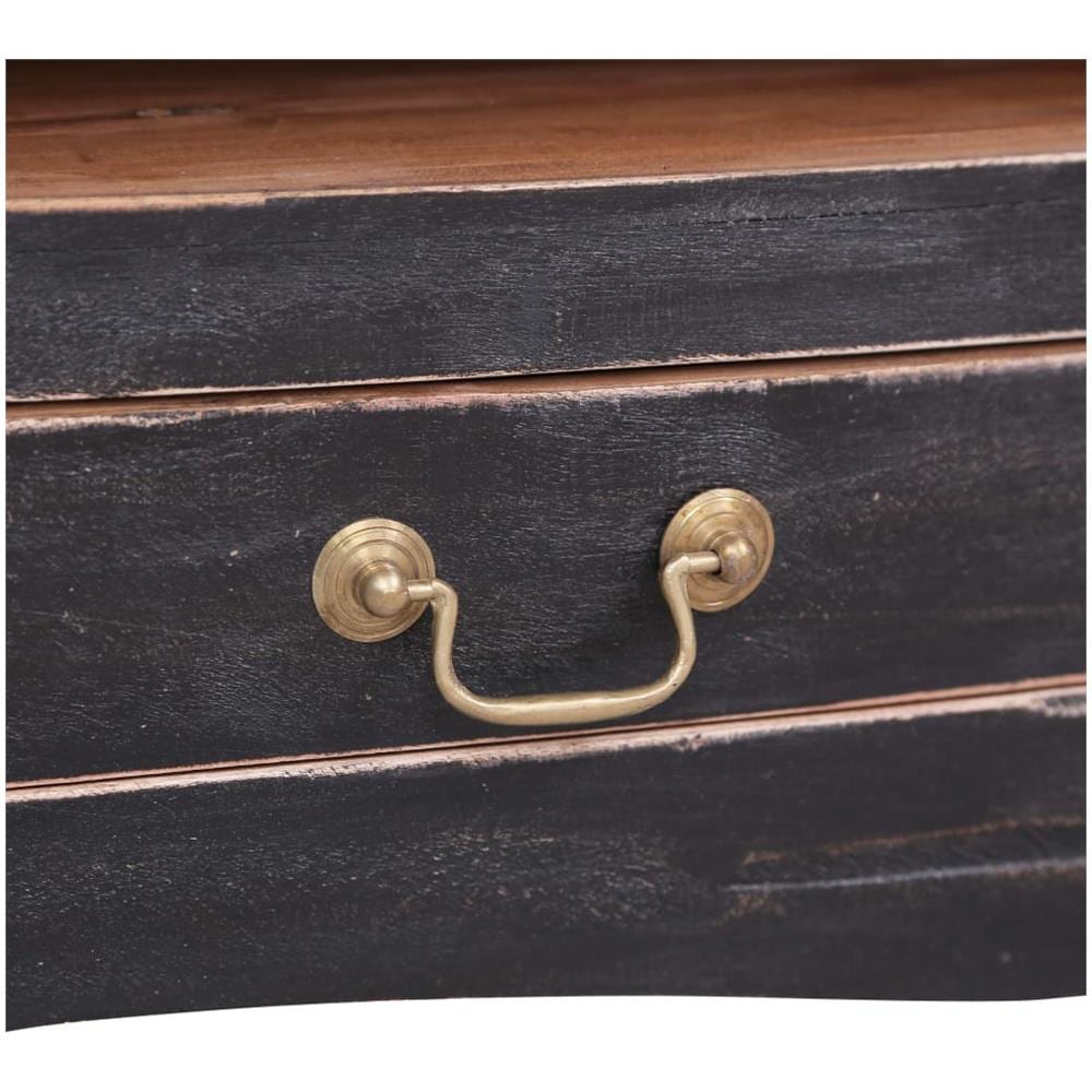 Mobile Porta TV 120x30x40 cm Nero Legno Massello di Mogano - Foto 8
